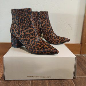 Marc Fisher Animal Print Leather Booties
